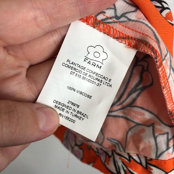 Anthropologie Farm Floral Orange, Yellow and Pink Blouse - Picture 5 of 9